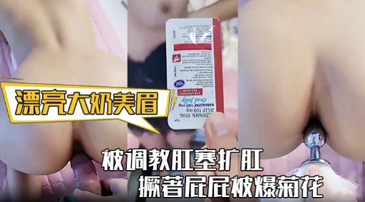 漂亮大奶美眉被调教肛塞扩肛撅著屁屁被爆菊花